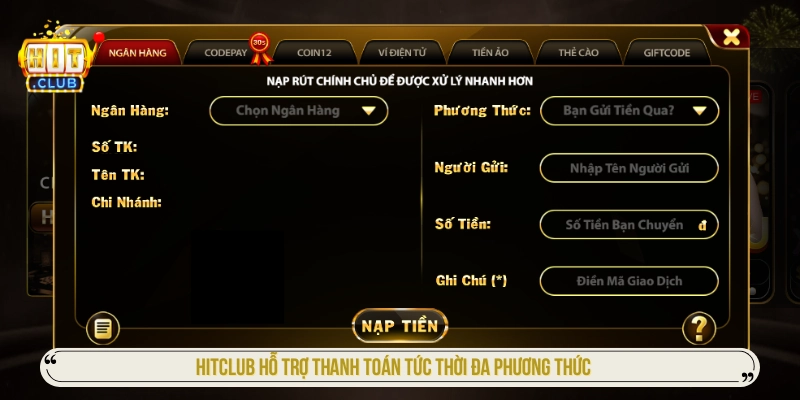 Hitclub - Link Tải App Hitclub iOS/APK Không Bị Chặn HITCLUB hỗ trợ thanh toán tức thời đa phương thức